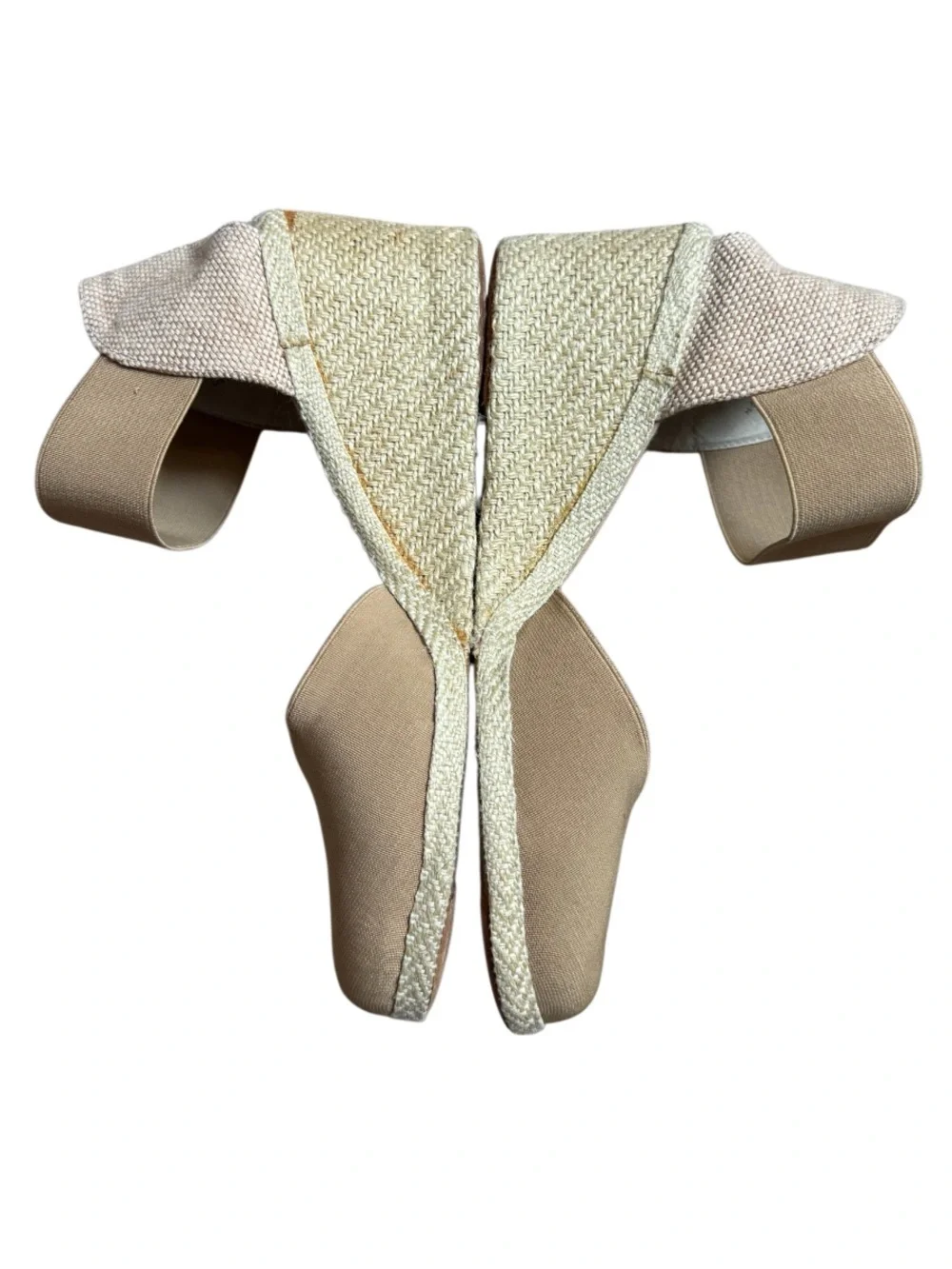 Ralph Lauren Natural Charla‎ Canvas Espadrille Wedge Sandal 10 Old Money Coastal